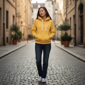 Reflex Life Is Out There Hoodie Womens Large L Yellow Pullover Sweatshirt Cozy